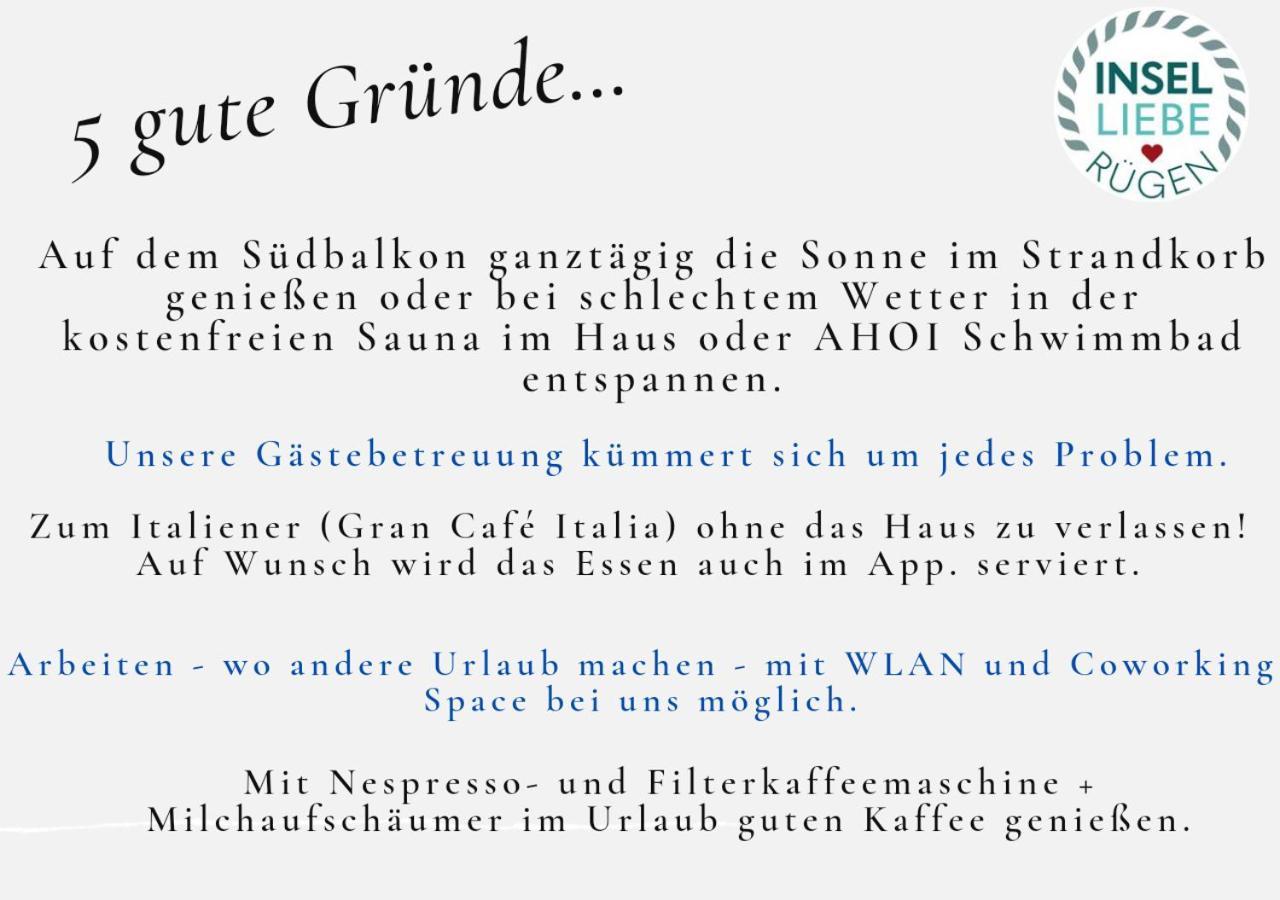 Das Appartement Inselliebe Ruegen Inkl Sauna Und 3H Taeglich Eintritt Ahoi Schwimmbad Sellin  외부 사진