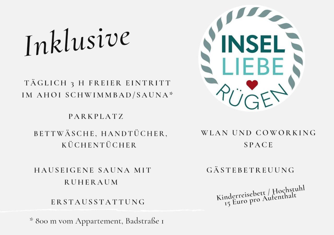 Das Appartement Inselliebe Ruegen Inkl Sauna Und 3H Taeglich Eintritt Ahoi Schwimmbad Sellin  외부 사진